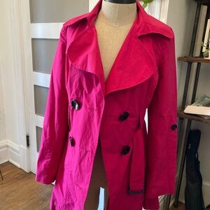 Hot pink trench coat